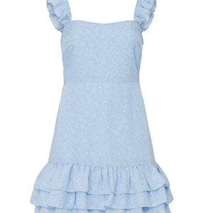 Likley Charlotte Mini Dress - Blue Floral